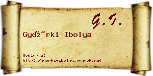 Györki Ibolya névjegykártya